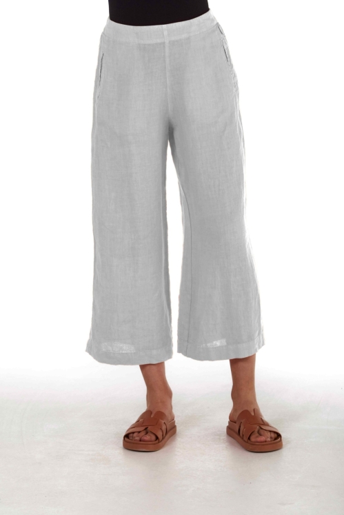 Pantalon ample et court en lin de couleur bleu clair Elemente Clemente 0018479
